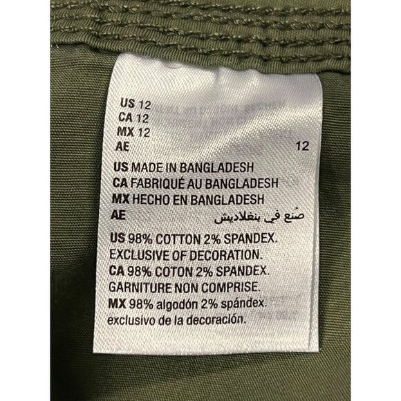 Style Co Womens Olive Green Capri Cargo Pants Size 12 Comfort Waist Mid Rise New - Picture 9 of 10